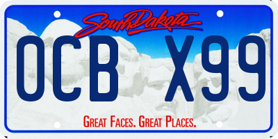 SD license plate 0CBX99