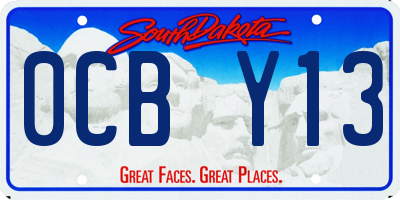 SD license plate 0CBY13