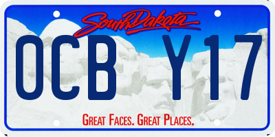 SD license plate 0CBY17