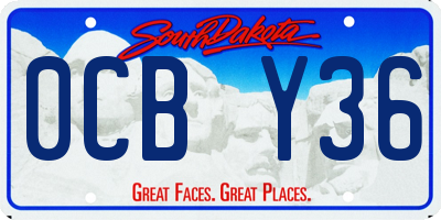 SD license plate 0CBY36