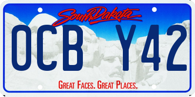 SD license plate 0CBY42