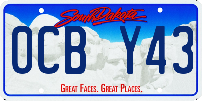 SD license plate 0CBY43