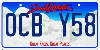 SD license plate 0CBY58