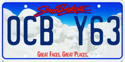 SD license plate 0CBY63