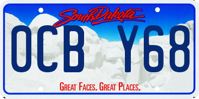 SD license plate 0CBY68