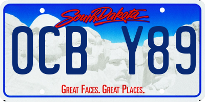SD license plate 0CBY89