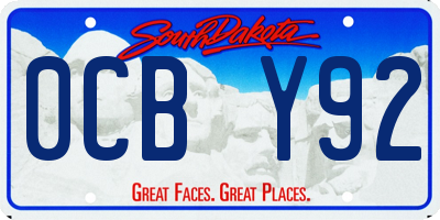 SD license plate 0CBY92