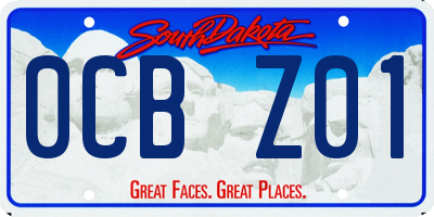 SD license plate 0CBZ01