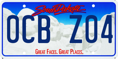 SD license plate 0CBZ04