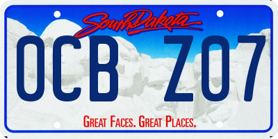 SD license plate 0CBZ07