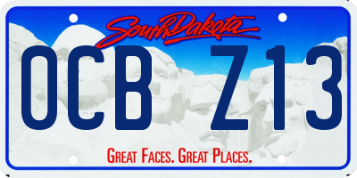 SD license plate 0CBZ13