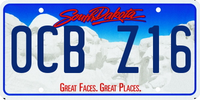 SD license plate 0CBZ16