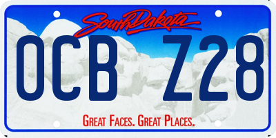 SD license plate 0CBZ28