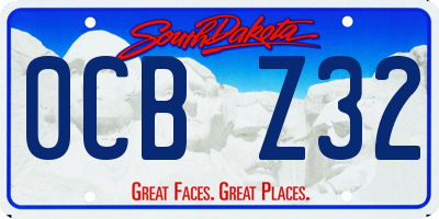 SD license plate 0CBZ32
