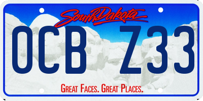 SD license plate 0CBZ33