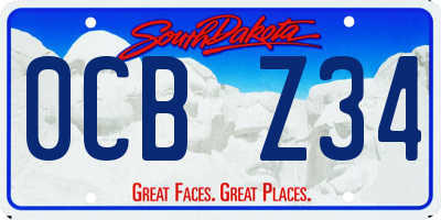 SD license plate 0CBZ34