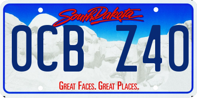 SD license plate 0CBZ40