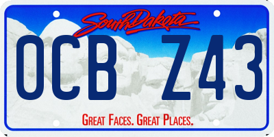 SD license plate 0CBZ43