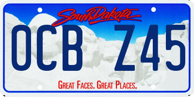 SD license plate 0CBZ45
