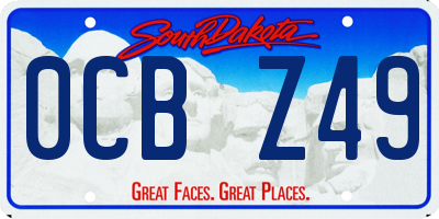 SD license plate 0CBZ49
