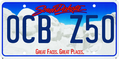 SD license plate 0CBZ50