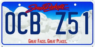 SD license plate 0CBZ51