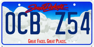 SD license plate 0CBZ54