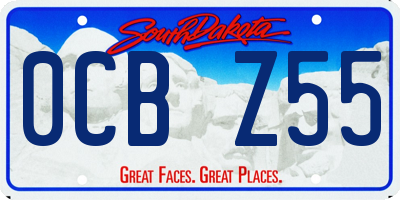 SD license plate 0CBZ55