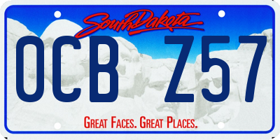 SD license plate 0CBZ57