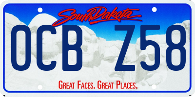 SD license plate 0CBZ58