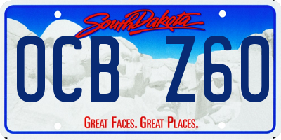 SD license plate 0CBZ60