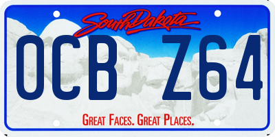 SD license plate 0CBZ64