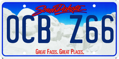 SD license plate 0CBZ66