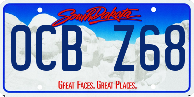 SD license plate 0CBZ68