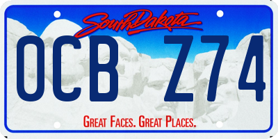 SD license plate 0CBZ74