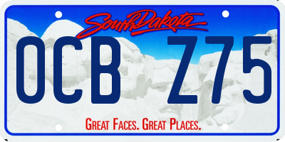 SD license plate 0CBZ75