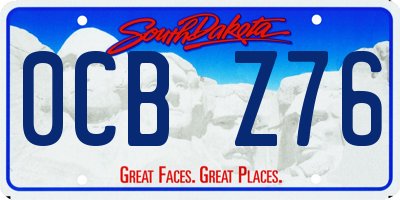 SD license plate 0CBZ76