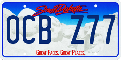 SD license plate 0CBZ77