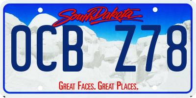 SD license plate 0CBZ78