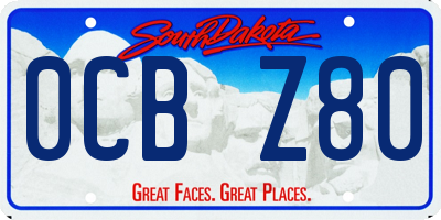 SD license plate 0CBZ80