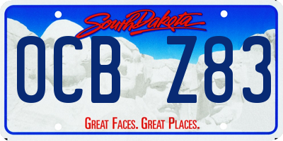 SD license plate 0CBZ83