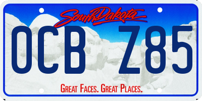 SD license plate 0CBZ85
