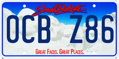 SD license plate 0CBZ86
