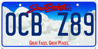 SD license plate 0CBZ89