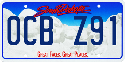 SD license plate 0CBZ91