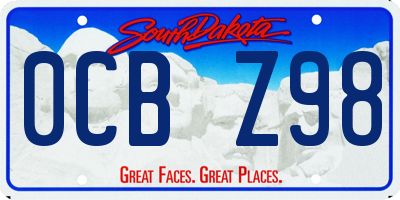 SD license plate 0CBZ98
