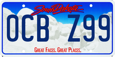 SD license plate 0CBZ99