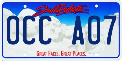 SD license plate 0CCA07