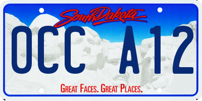 SD license plate 0CCA12