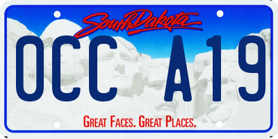 SD license plate 0CCA19